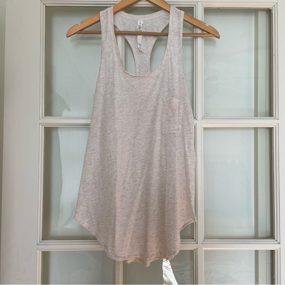 Lululemon pima cotton blend tank top oatmeal beige size women's 8